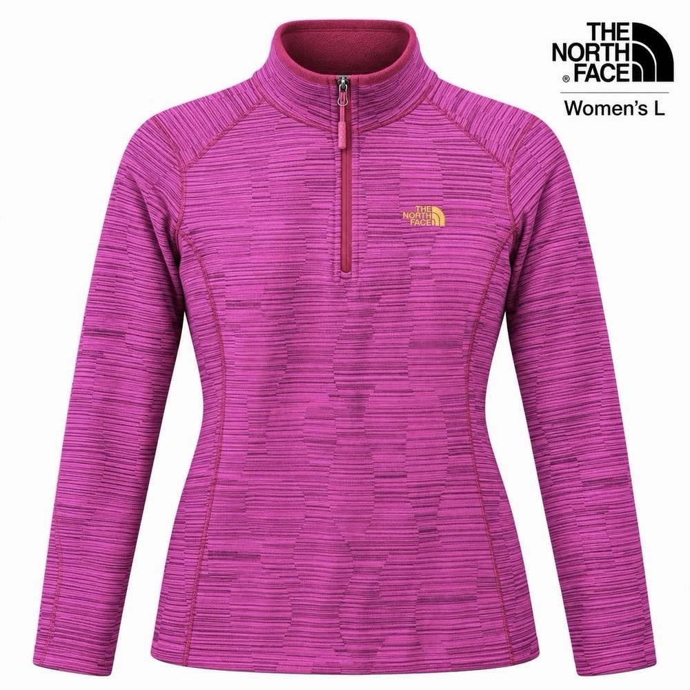 The North Face Women's L Novelty Glacier 1/4 Zip Fleece Pink Stria CTP3